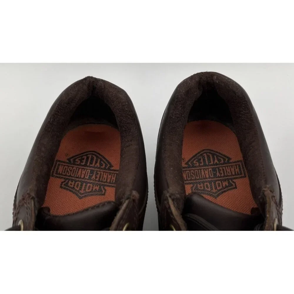 Harley Davidson Motorcycles Women’s Size 9 Dark Brown Leather Heeled Ankle Boots - Picture 11 of 13